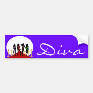 Diva Fashion Girls on Red Carpet Bumper Sticker