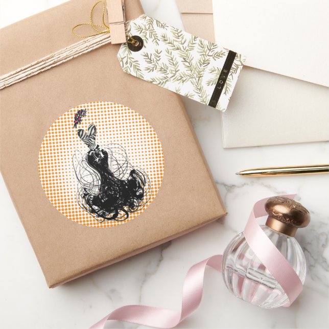 Diva Fashion Sticker Orange Retro Dots (Gifting)