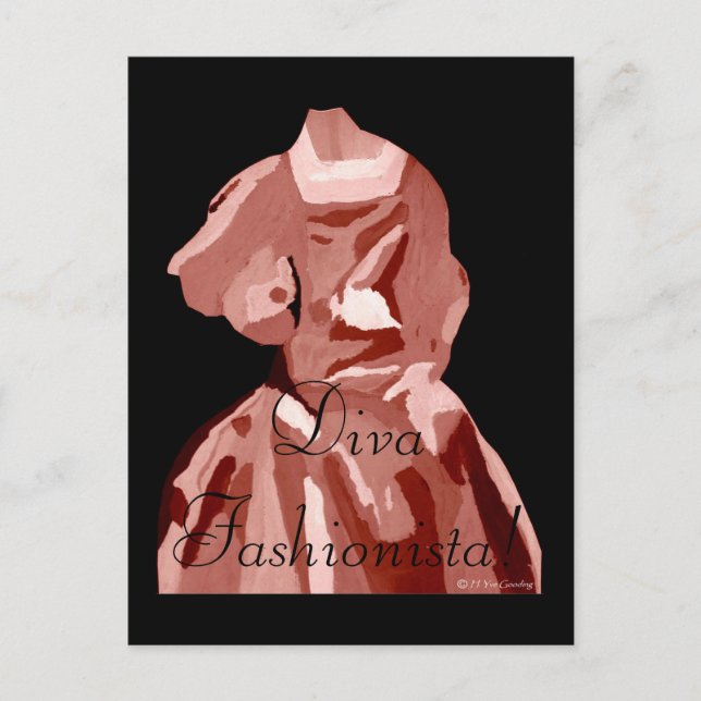 Diva Fashionista In Neutral Postcard (Front)