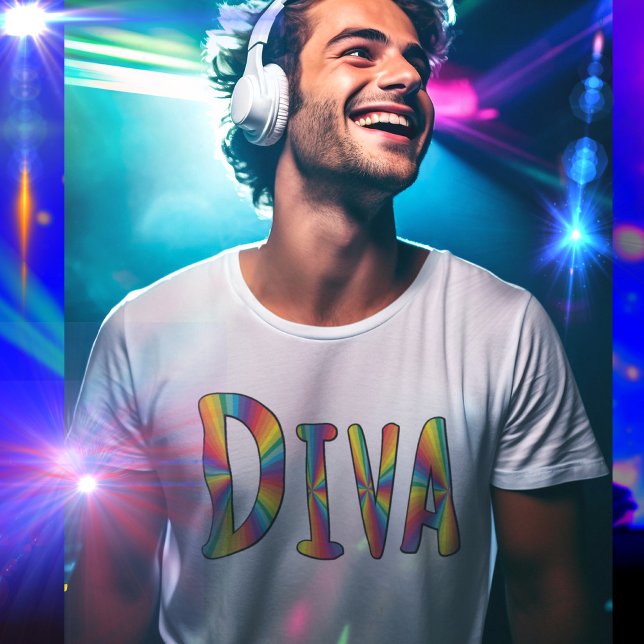 DIVA Funny Campy Humour Rainbow Colours Fabulous F T-Shirt (Creator Uploaded)
