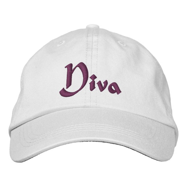 Diva Funny Embroidered Hat (Front)