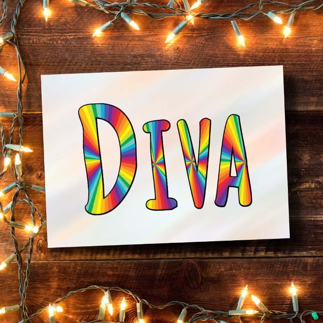 DIVA Gay Pride Rainbow Flag Fabulous LGBT LGBTQ Card (Creator Uploaded)