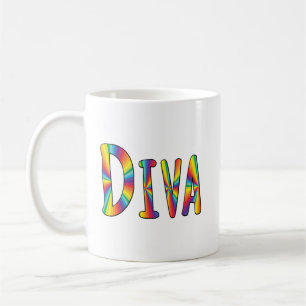 DIVA Gay Pride Rainbow Flag Fabulous LGBT LGBTQ Coffee Mug