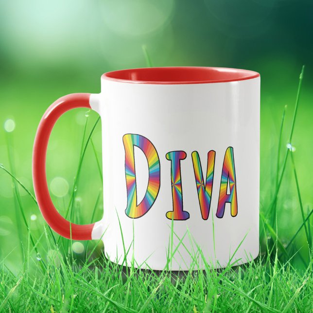 DIVA Gay Pride Rainbow Flag  Fabulous LGBT LGBTQ  Mug (Creator Uploaded)