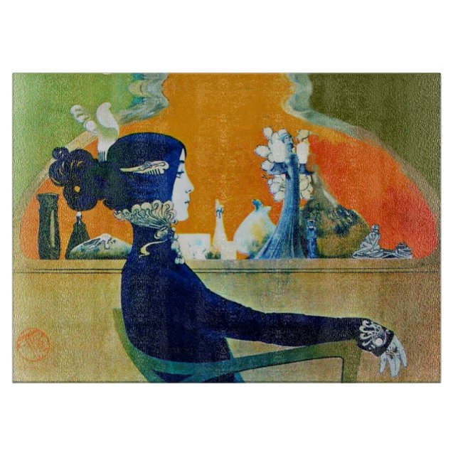 DIVA IN BLUE Art Nouveau Beauty Fashion Cutting Bo Board (Front)