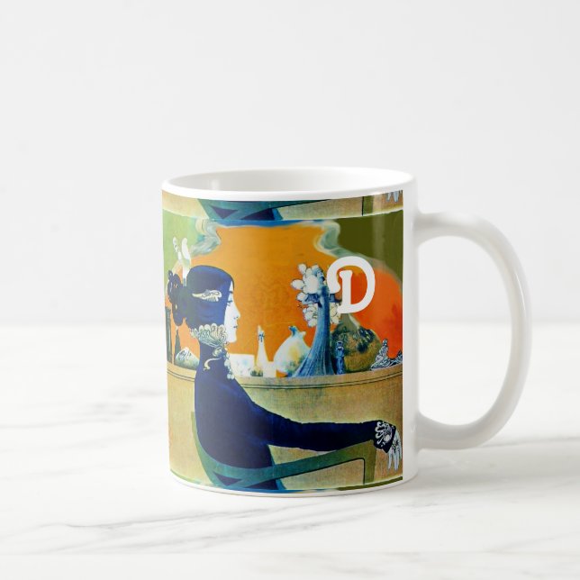 DIVA IN BLUE ,BEAUTY FASHION MONOGRAM COFFEE MUG (Right)
