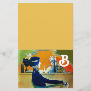 DIVA IN BLUE ,BEAUTY FASHION MONOGRAM STATIONERY
