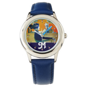 DIVA IN BLUE ,BEAUTY FASHION MONOGRAM WATCH