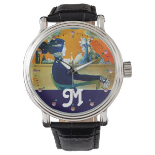 DIVA IN BLUE ,BEAUTY FASHION MONOGRAM WATCH