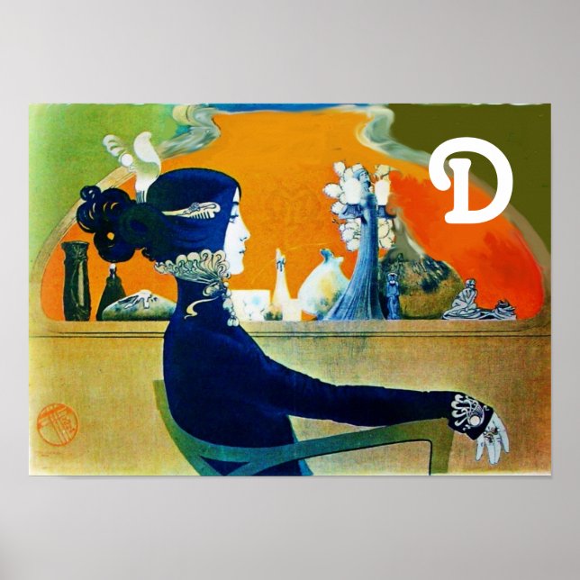 DIVA IN BLUE / Beauty,Hair,Fashion Monogram Poster (Front)