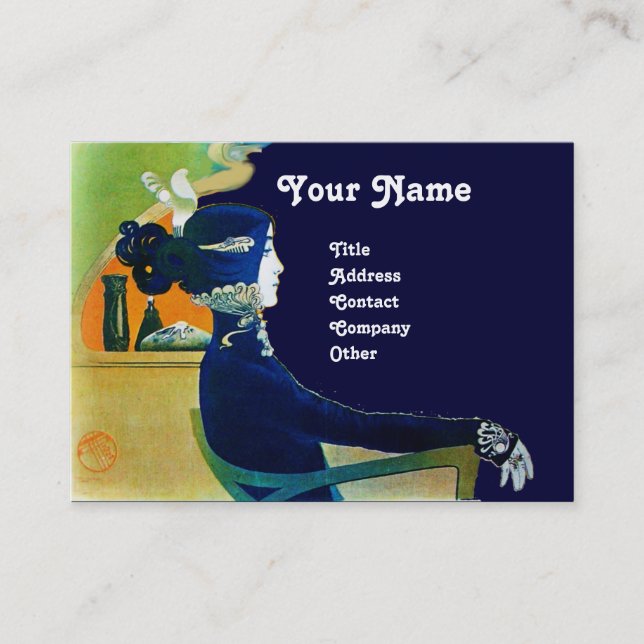 DIVA IN BLUE MONOGRAM Beauty Salon ,Makeup Artist Business Card (Front)