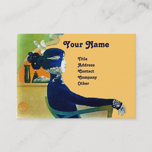 DIVA IN BLUE MONOGRAM Beauty Salon ,Makeup Artist Business Card (Front)