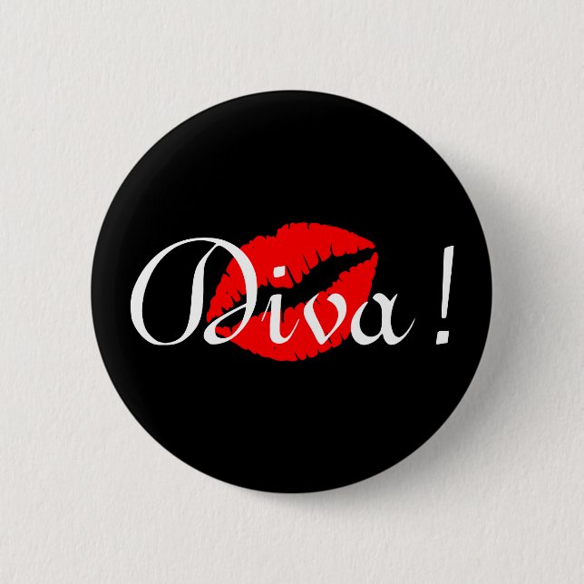 Diva Kiss 6 Cm Round Badge (Front)