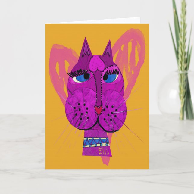Diva Kitty Greeting Card (Front)
