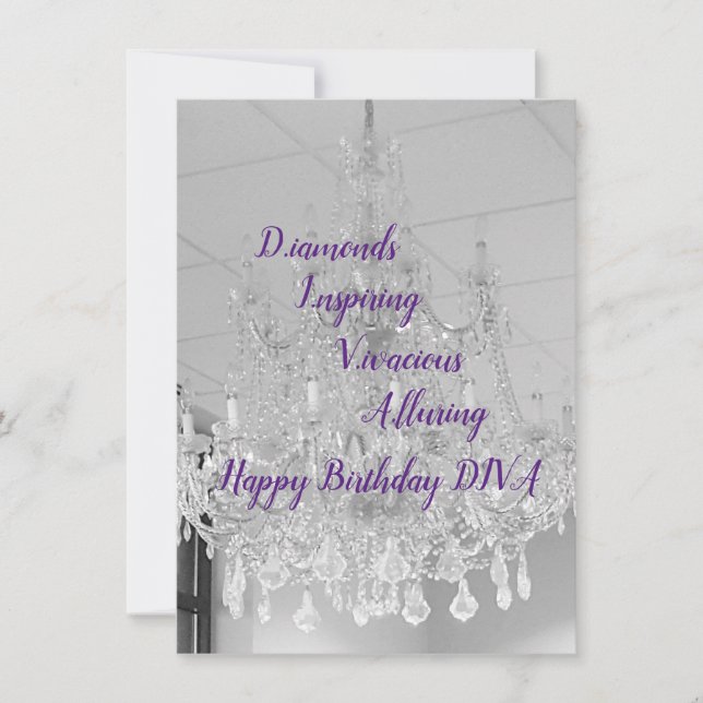 DIVA Life Lights Happy Birthday Flat Card (Front)