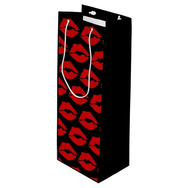 "Diva Lips" /Red Wine Gift Bag (Front Angled)