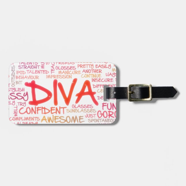 Diva Luggage Tag (Front Horizontal)