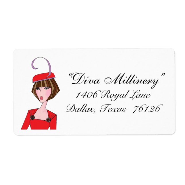 “Diva Millinery”Labels (Front)