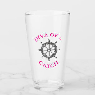“Diva of a Catch” Glass
