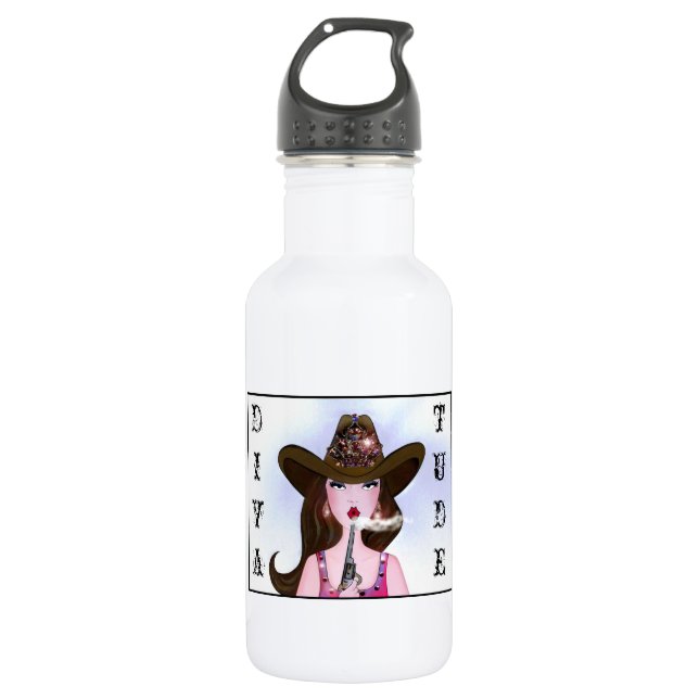 "Diva+of+a Cowgirl" 532 Ml Water Bottle (Front)