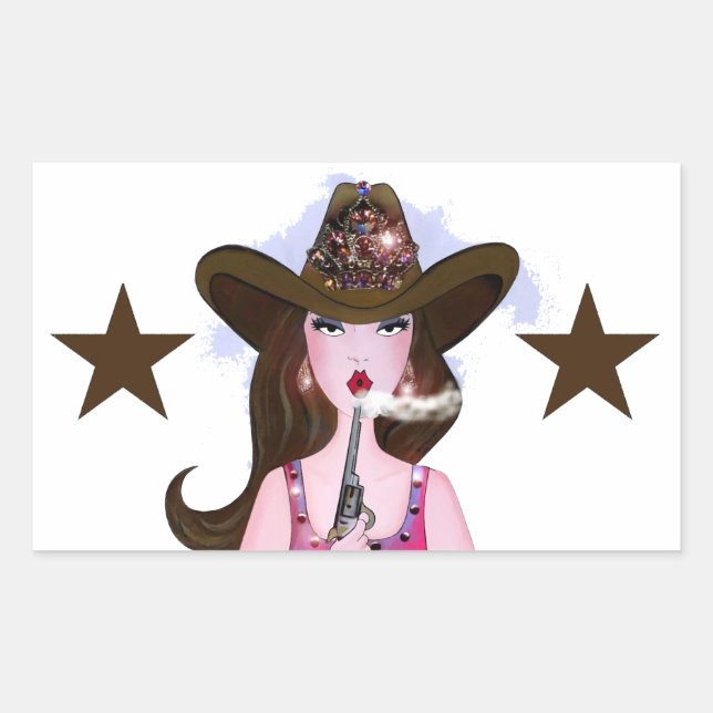 "DIVA of a Cowgirl" Rectangular Sticker (Front)