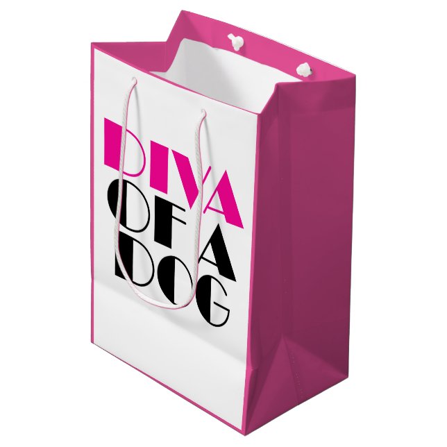 "DIVA of a Dog" Medium Gift Bag (Front Angled)