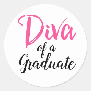 "DIVA of a Graduate” Classic Round Sticker