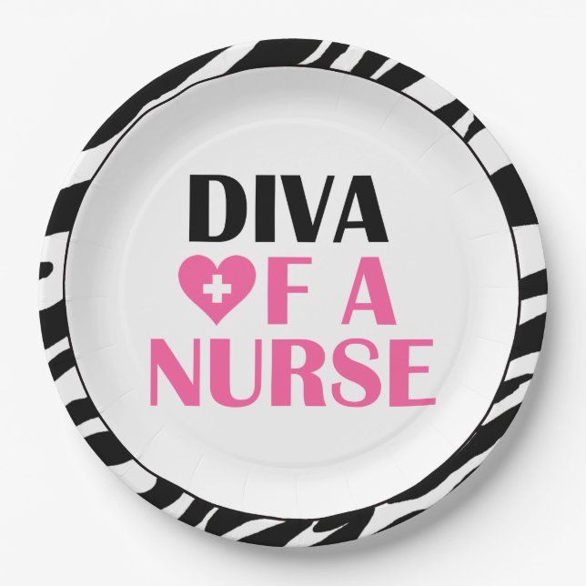 "DIVA OF A NURSE" PAPER PLATE (Front)