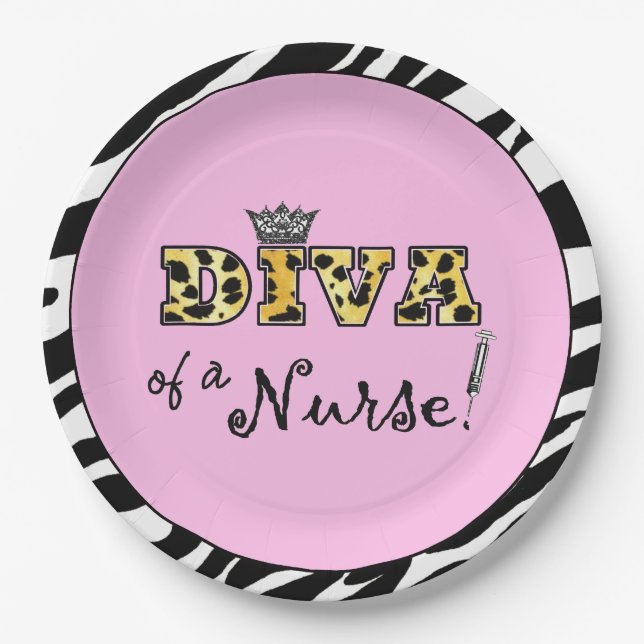 "DIVA of a Nurse!" Paper Plate (Front)