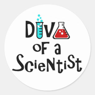 "DIVA of a Scientist" Classic Round Sticker