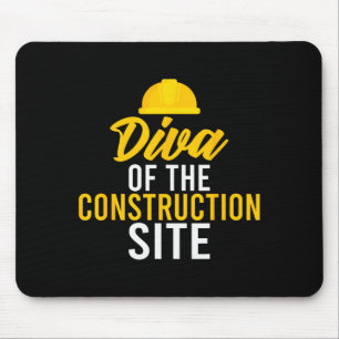 Diva Of The Construction Site Funny Construction W Mouse Mat