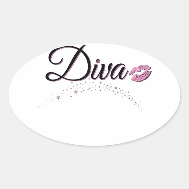 Diva Oval Sticker (Front)