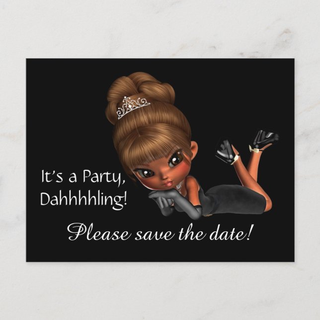 Diva Save the Date Announcement Postcard (Front)