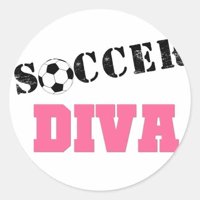 Diva Soccer Classic Round Sticker (Front)