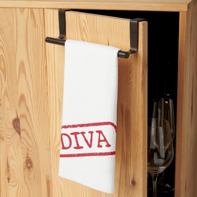 “DIVA - Stamped and Approved!” Tea Towel (Thirds Fold)