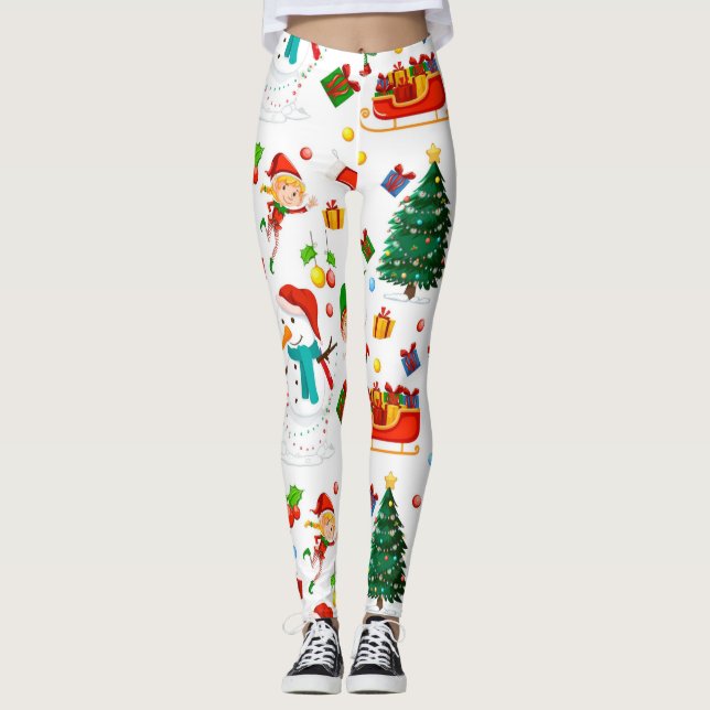 Diva Style Christmas pattern on leggings (Front)