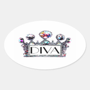 Diva Tiara Label Stickers
