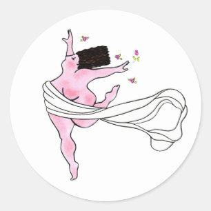 “Diva with Curves” Classic Round Sticker