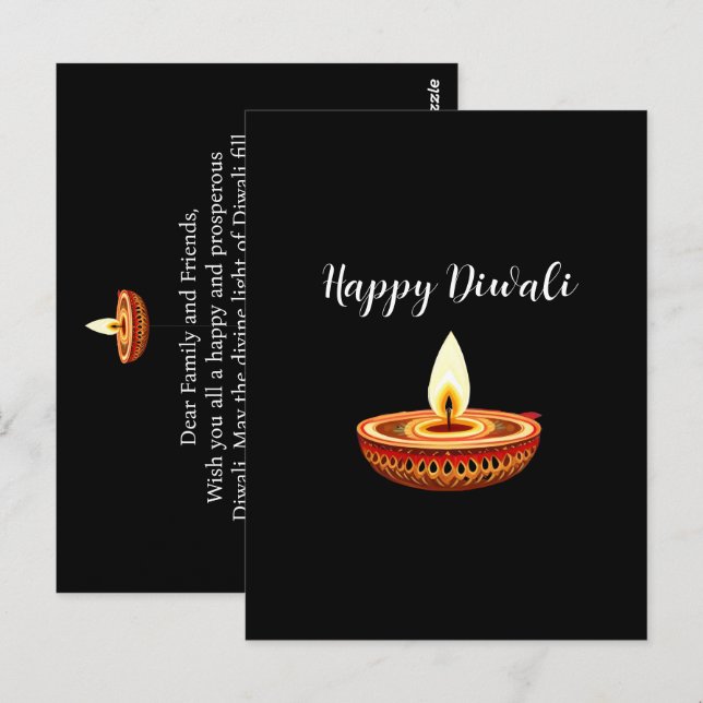 Divali candle postcard (Front/Back)