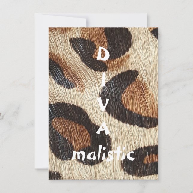 DIVAmalistic Leopard Print Flat Greeting Card (Front)