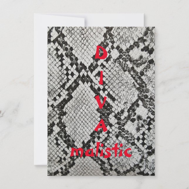 DIVAmalistic Snakeskin Print Flat Greeting Card (Front)