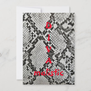DIVAmalistic Snakeskin Print Flat Greeting Card