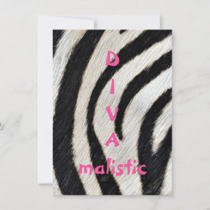 DIVAmalistic Zebra Print Flat Greeting Card