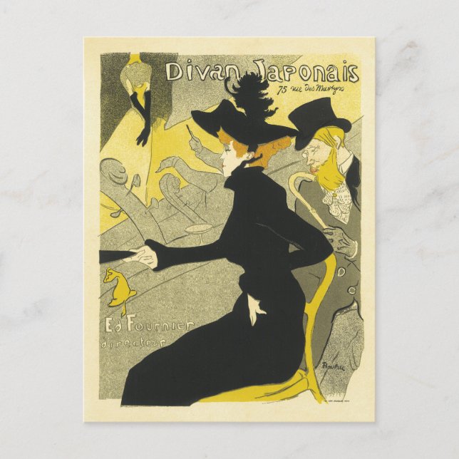 Divan Japonaise Vintage French Advertising Holiday Postcard (Front)
