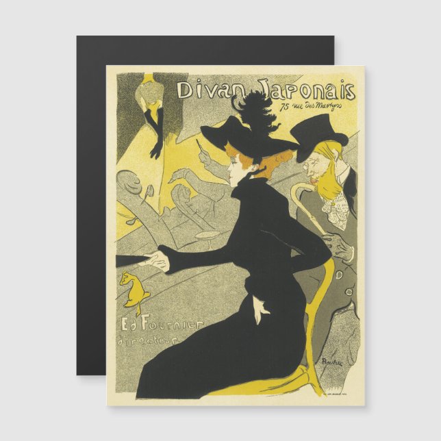 Divan Japonaise Vintage French Advertising Magnetic Invitation (Front/Back)
