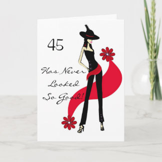 Diva's Red Hot 45th Birthday Greeting Card