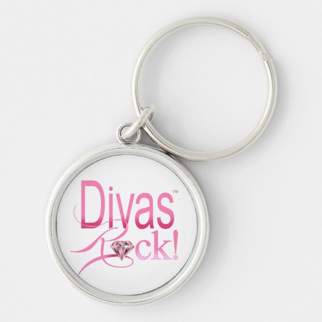 divas+rule gem+gemstone+sparkle+diamond+sparkling key ring (Front)