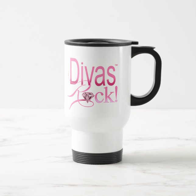 divas+rule gem+gemstone+sparkle+diamond+sparkling travel mug (Right)