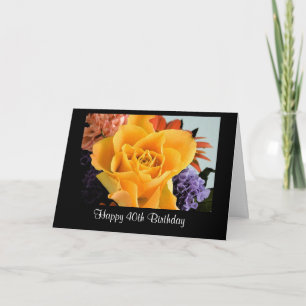 Diva's Yellow Rose 40th Birthday Card for Her