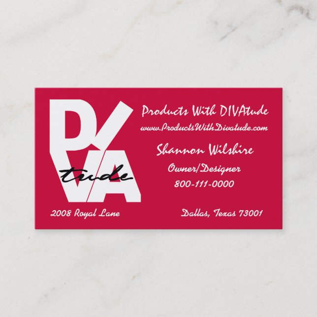 "DIVAtude" Business Card (Front)